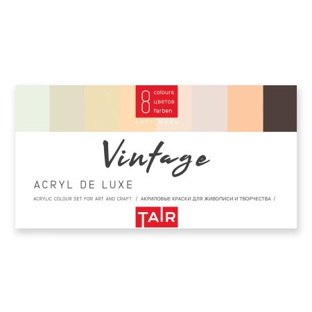 Набор акриловых красок Acryl De Luxe, "TAIR", 8 х 20 мл, Винтаж - «Таир»