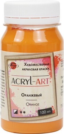 (уценка) Краска акриловая художественная Акрил-Арт, "Таир", 100 мл, Оранжевый (11) - «Таир»
