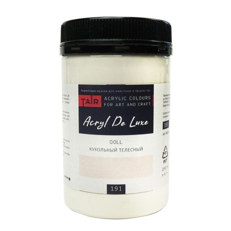 Кукольный телесный, краска "Акрил Де Люкс", банка 250 мл - «Таир»