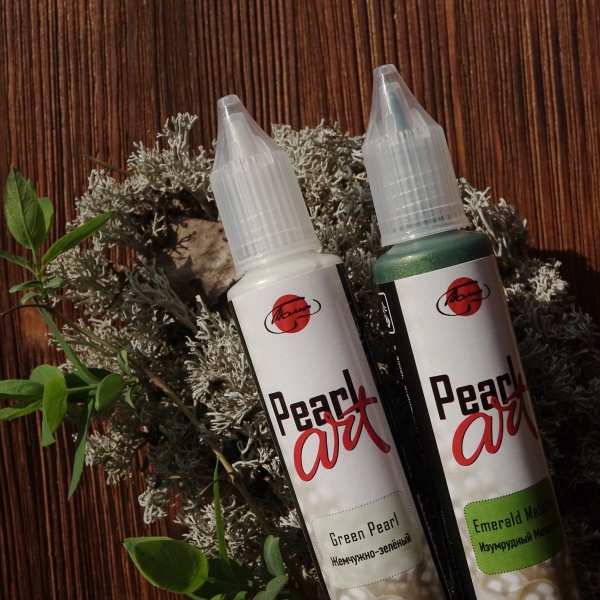 Изумрудный Металлик, краска для создания жемчужин "Pearl Art", туба 25 мл - «Таир»
