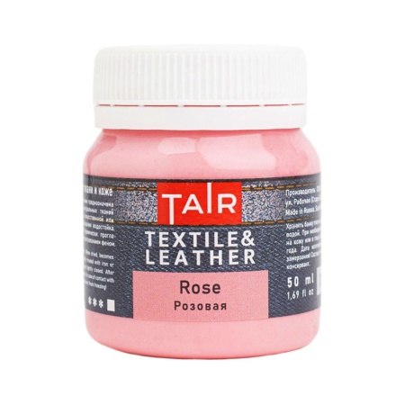 Розовая, краска акриловая по ткани и коже, банка 50 мл - «Таир»