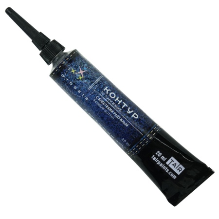 Радужный с блёстками, контур по ткани и коже, туба 20 мл - «Таир»