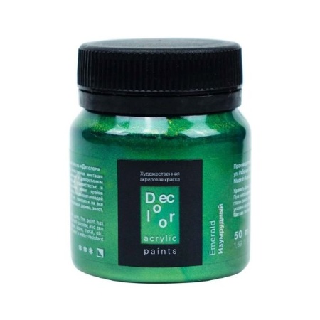 Изумрудный, краска "Деколор", банка 50 мл - «Таир»