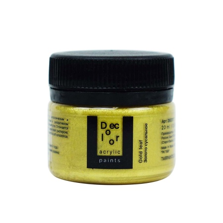 Золото сусальное, краска "Деколор", банка 20 мл - «Таир»