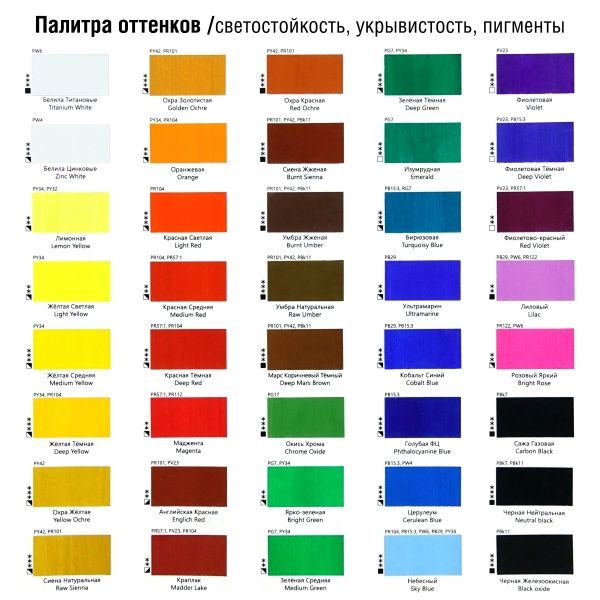 Охра жёлтая, гуашь художественная, банка 50 мл - «Таир»