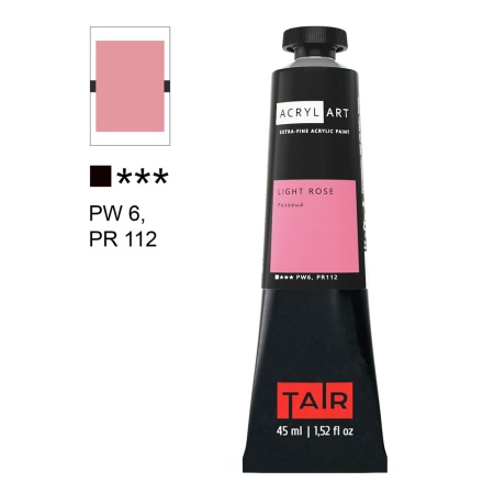 Розовый, краска "Акрил-Арт", туба 45 мл - «Таир»