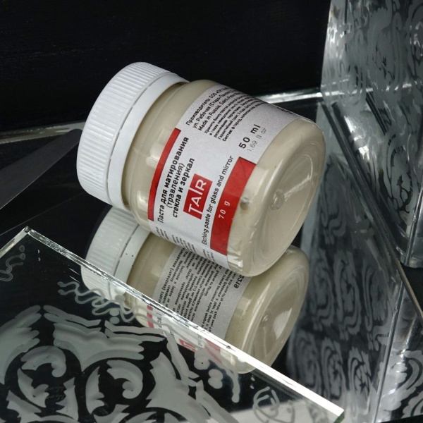 Паста для матирования (травления) стекла и зеркал, банка 50 мл - «Таир»