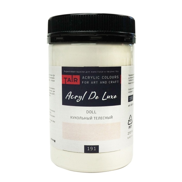 Кукольный телесный, краска "Акрил Де Люкс", банка 250 мл - «Таир»