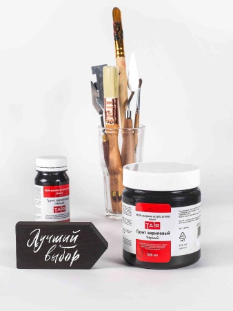 Грунт акриловый универсальный чёрный, банка 100 мл - «Таир»