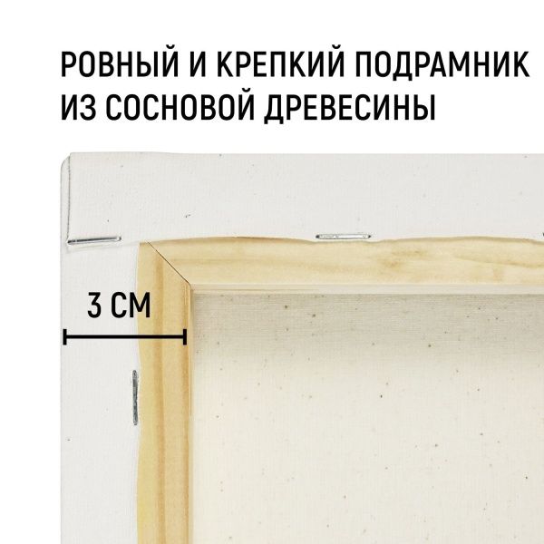 Холст на подрамнике, "TAIR", хлопок, акриловый грунт, 270 г/м2, 30 х 30 см - «Таир»