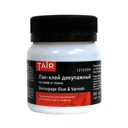 Лак (клей) декупажный для ткани, банка 50 мл - «Таир»