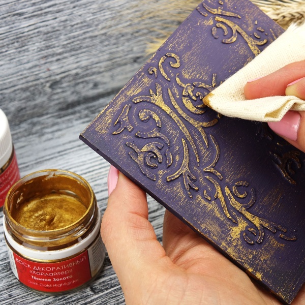 Золото тёмное, воск декоративный «Хайлайтер», банка 20 мл - «Таир»