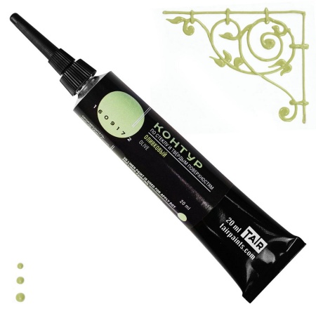 Оливковый, контур по стеклу, туба 20 мл - «Таир»