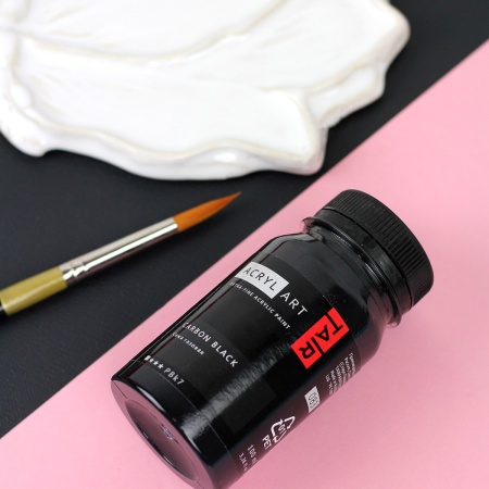 Художественные акриловые краски Чёрный железоокисный, краска "Акрил-Арт", банка 20 мл на оптовом сайте бренда ТАИР