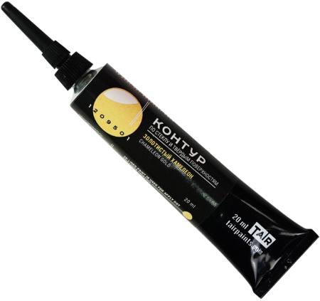 Золотистый хамелеон, контур по стеклу, туба 20 мл - «Таир»