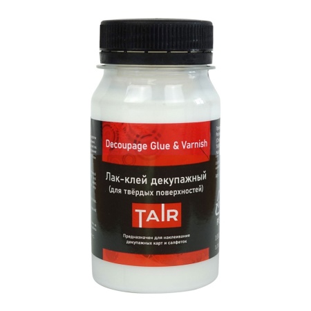 Лак (клей) декупажный для твердых поверхностей, банка 100 мл - «Таир»