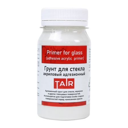 Грунт по стеклу адгезионный белый, банка 100 мл - «Таир»