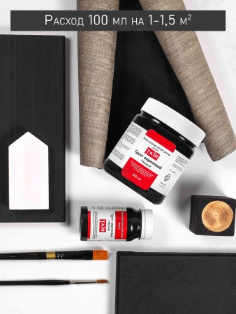 Грунт акриловый универсальный чёрный, банка 100 мл - «Таир»