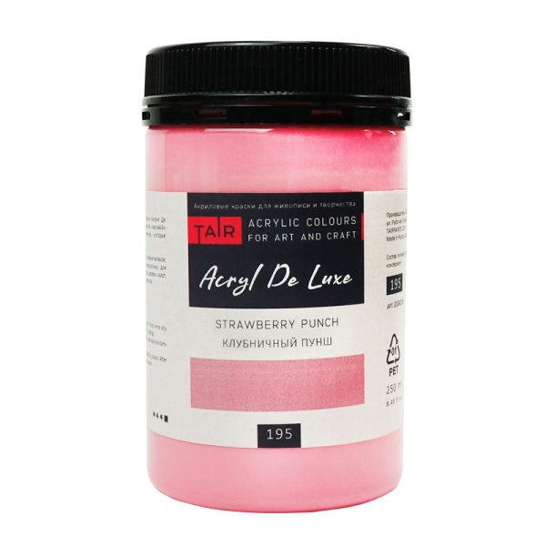 Клубничный пунш, краска "Акрил Де Люкс", банка 250 мл - «Таир»