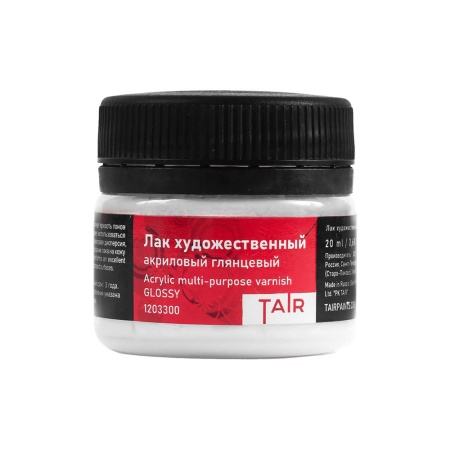 Лак художественный акриловый глянцевый, банка 20 мл - «Таир»