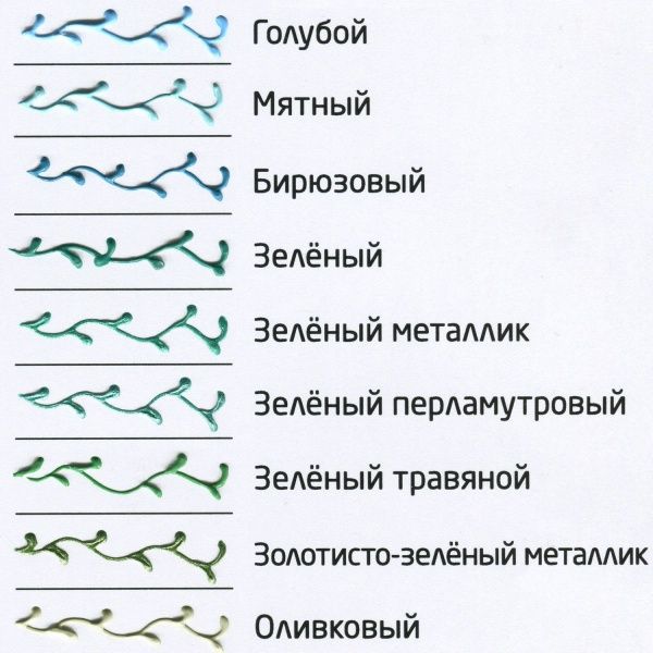 Зелёный перламутровый, контур по стеклу, туба 20 мл - «Таир»