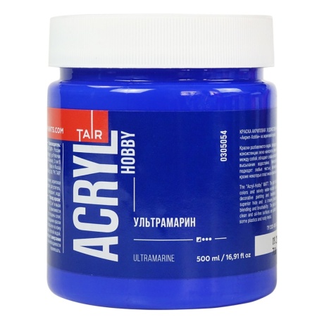 Ультрамарин, краска "Акрил-Хобби", банка 500 мл - «Таир»