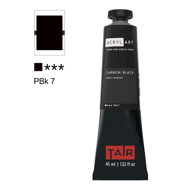 Художественные акриловые краски Сажа газовая, краска "Акрил-Арт", туба 45 мл на оптовом сайте бренда ТАИР