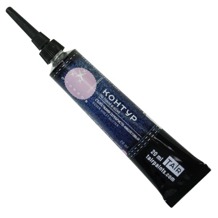 Серебристо-фиолетовый с блёстками, контур по ткани и коже, туба 20 мл - «Таир»