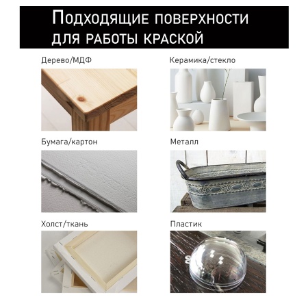 Чёрный, краска "Акрил-Хобби", банка 100 мл - «Таир»