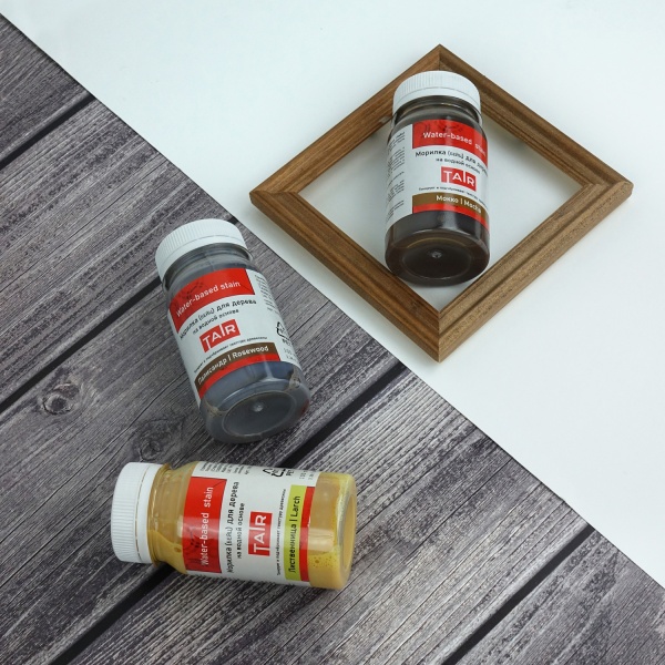 Палисандр, морилка для дерева на водной основе, банка 100 мл - «Таир»