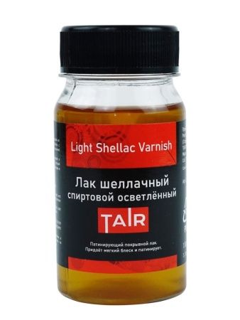 Лак шеллачный осветленный спиртовой, банка 100 мл - «Таир»