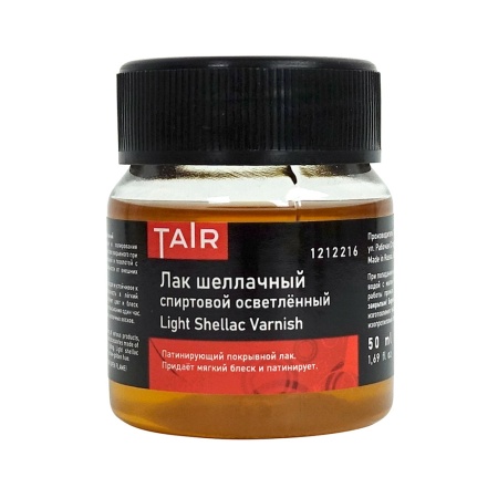 Лак шеллачный осветленный спиртовой, банка 50 мл - «Таир»