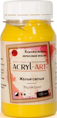 (уценка) Краска акриловая художественная Акрил-Арт, "TAIR", 100 мл, Жёлтый светлый (05) - «Таир»