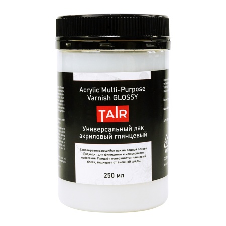 Лак универсальный акриловый глянцевый, банка 250 мл - «Таир»