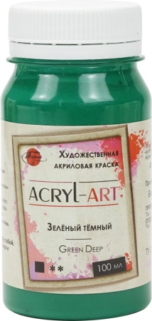 (уценка) Краска акриловая художественная Акрил-Арт, "Таир", 100 мл, Зелёный тёмный (28) - «Таир»