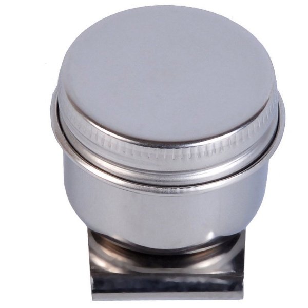 Масленка одинарная, металлическая с крышкой, форма цилиндр, d-36 мм, h-28 мм - «Таир»