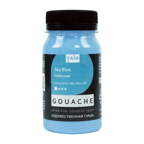 Небесная, гуашь художественная, банка 100 мл - «Таир»