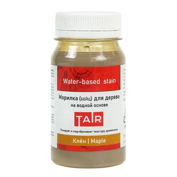 Клён, морилка для дерева на водной основе, банка 100 мл - «Таир»