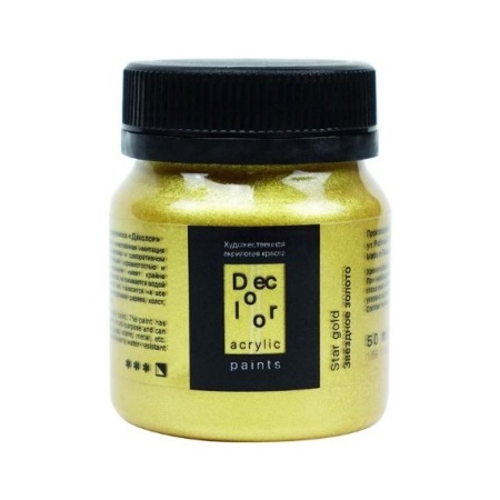 Звёздное золото, краска "Деколор", банка 50 мл - «Таир»