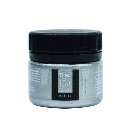Серебро антик, краска "Деколор", банка 20 мл - «Таир»