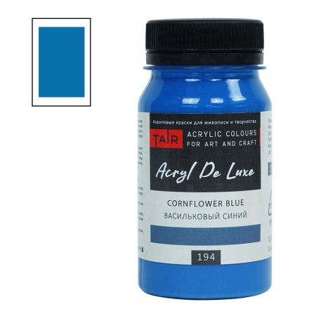 Васильковый синий, краска "Акрил Де Люкс", банка 100 мл - «Таир»
