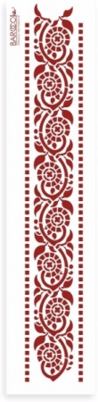 Трафарет "Barocci", Бордюр индийский с мелкими цветами, 8 х 52 см, Б-011 - «Таир»
