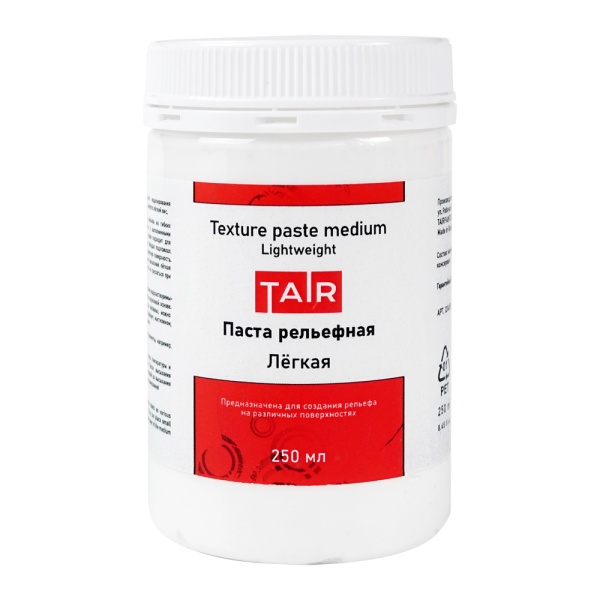 Паста акриловая рельефная Лёгкая, банка 250 мл - «Таир»