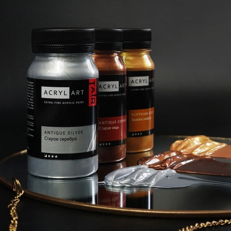 Художественные акриловые краски Белое Серебро, краска "Акрил-Арт", банка 100 мл на оптовом сайте бренда ТАИР