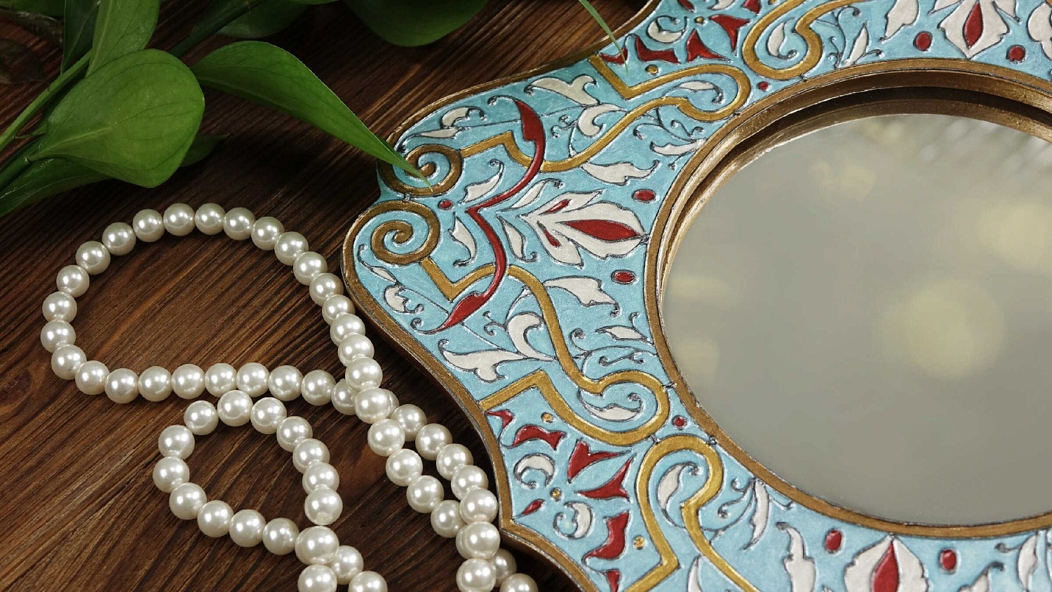 Перегородчатая эмаль с помощью красок! Роскошное зеркало в восточном стиле.