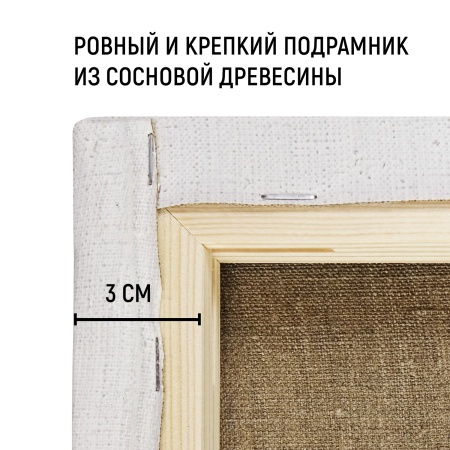 Холст на подрамнике, "TAIR", лён, акриловый грунт, 480 г/м2, 40 х 40 см - «Таир»