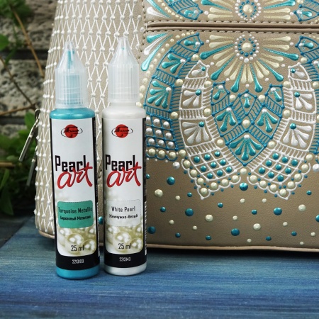 Бирюзовый Металлик, краска для создания жемчужин "Pearl Art", туба 25 мл - «Таир»