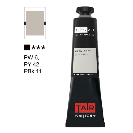 Художественные акриловые краски Серый тёплый, краска "Акрил-Арт", туба 45 мл на оптовом сайте бренда ТАИР
