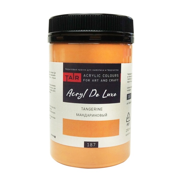Мандариновый, краска "Акрил Де Люкс", банка 250 мл - «Таир»