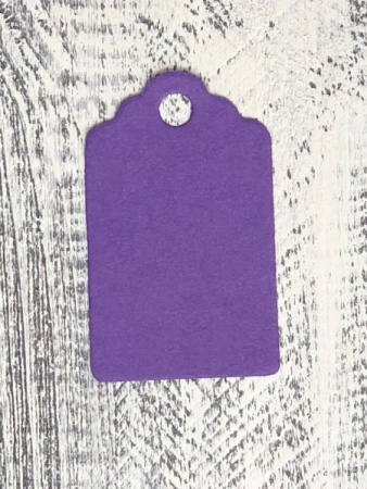 Бирка крафт - картон фиолетовый,  5 х 3 см - «Таир»